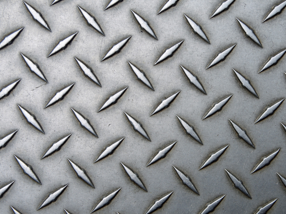 Steel plate industrial diamond pattern background